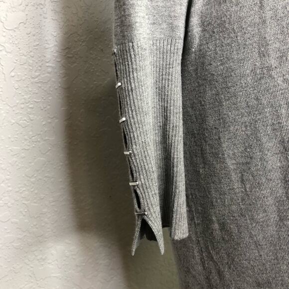 WHBM gray open front waist tie long cardigan sweater size Extra Small XS - Picture 7 of 15